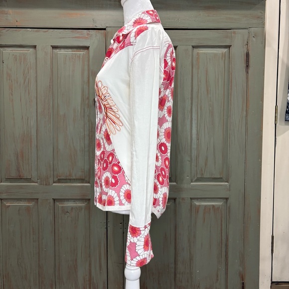 7 Diamonds Button Up Shirt Red White Meduim - Picture 5 of 15